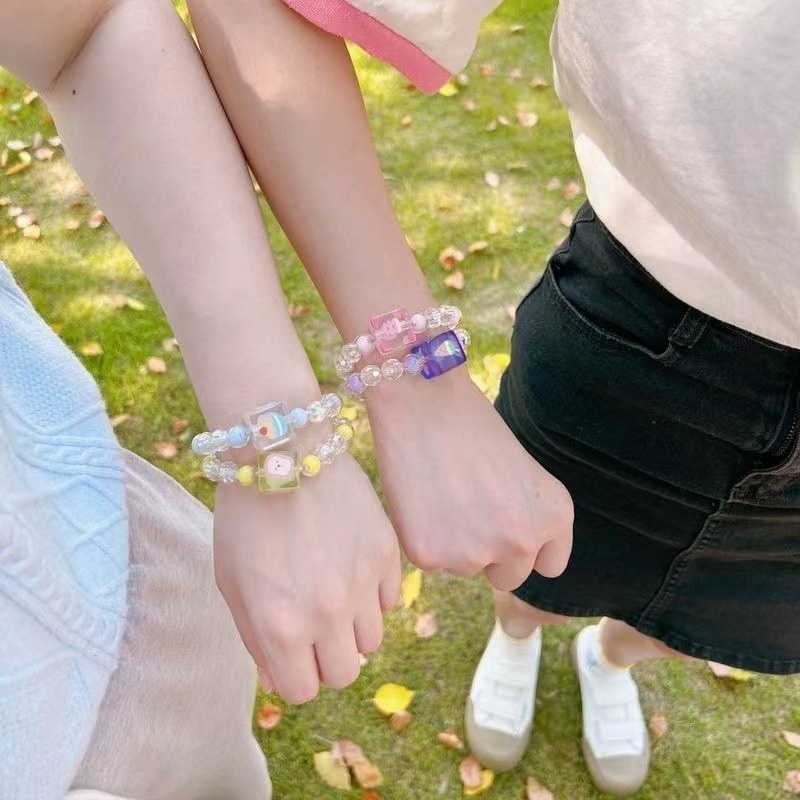 Dây Cột Tóc Đính Hạt Trong Suốt Hình Kẹo / Kem Thời Trang Cho Nữ