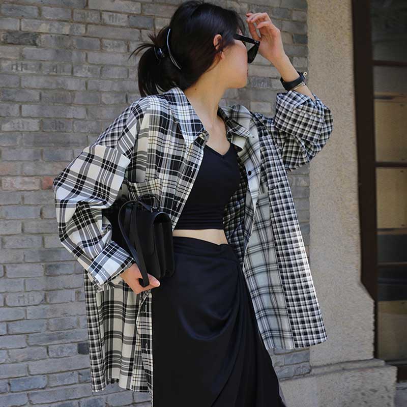 Áo Sơ Mi Dáng Rộng Họa Tiết Kẻ Sọc Thiết Kế Mới Thời Trang Mùa