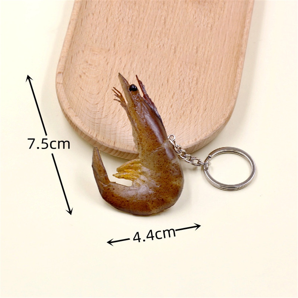 Móc Khóa Hình Tôm Vui Nhộn Bằng PVC Thời Trang