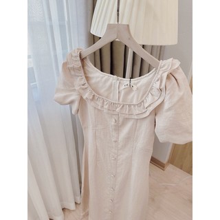 Váy be đũi xước cổ vuông