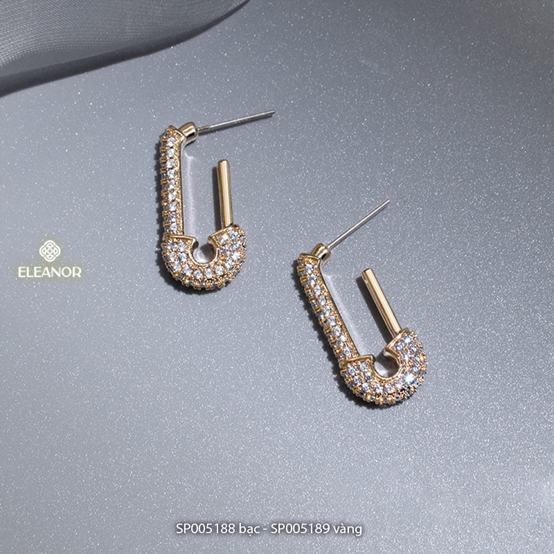 Bông tai nữ Eleanor Accessories đính đá hình ghim cài áo phụ kiện trang sức hiện đại 5188