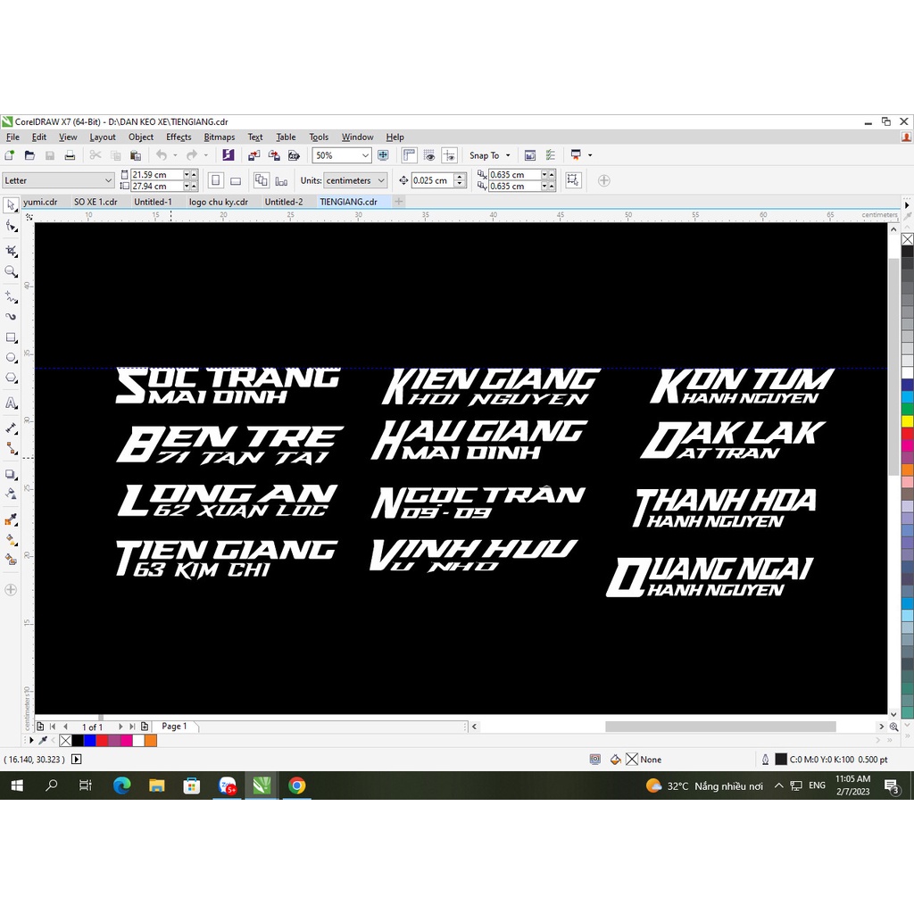Tem dán tên chữ 63 tỉnh theo yêu cầu