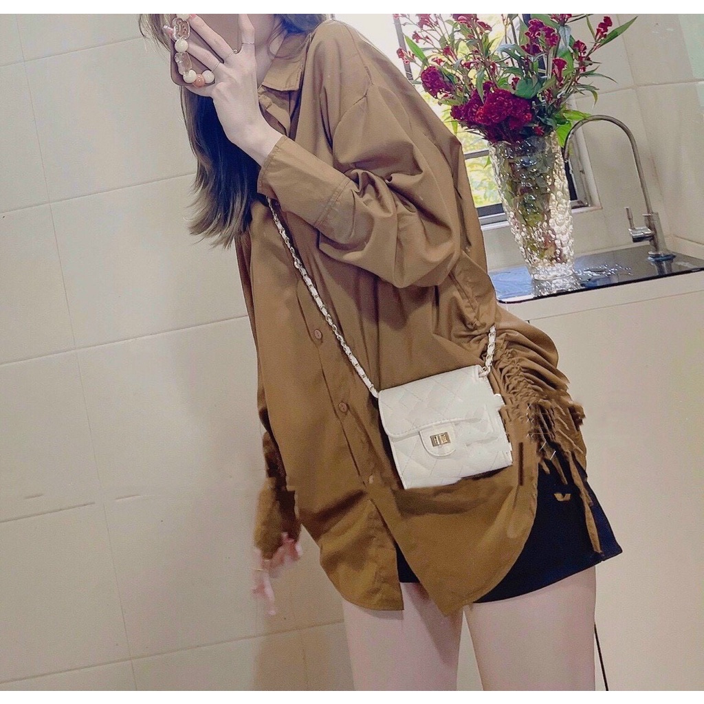 Sơ Mi Nữ Rút Eo, Sơ Mi Dáng Dài Giấu Quần Hàng Thiết Kế