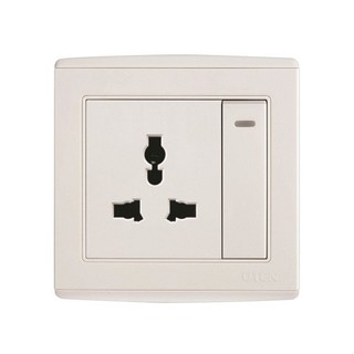 Công tắc 1 chiều và ổ cắm 3-5 chấu Uten V4 mặt vuông chuẩn 86