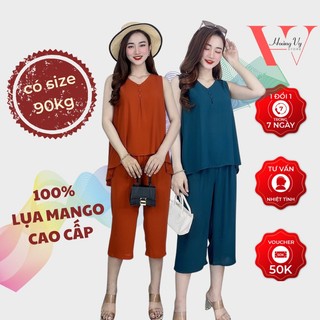 Đồ bộ trung niên nữ cao cấp-lụa mango không nhăn