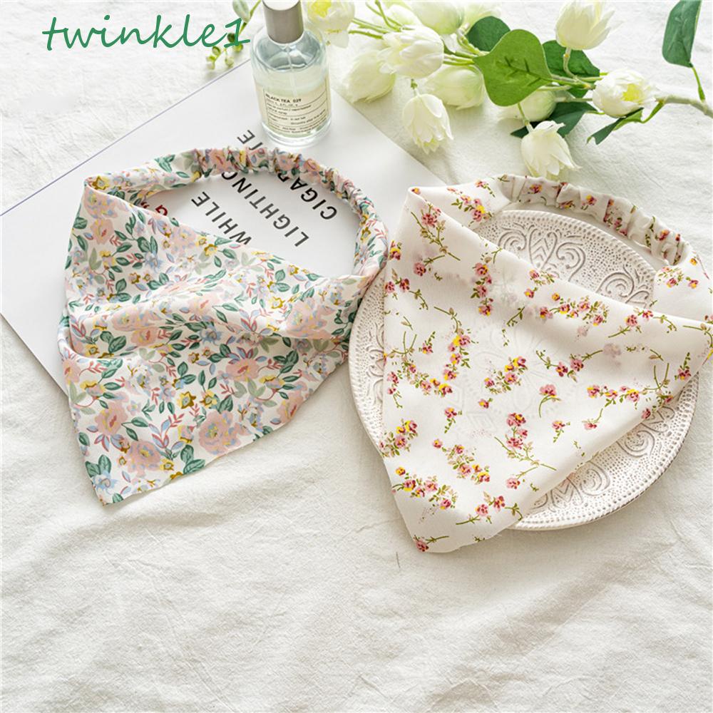 Khăn Turban Co Giãn In Họa Tiết Hoa Phong Cách Vintage Ngọt Ngào Cho Nữ