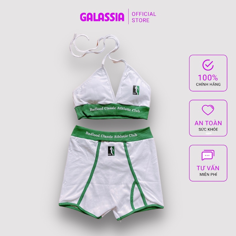 Đồ bơi nữ kín đáo bikini tắm biển 2 mảnh áo ngắn tay croptop 2 dây kèm quần bơi sexy GALASSIA