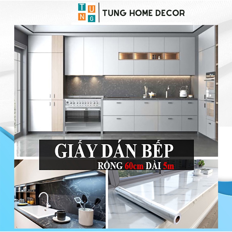 giấy dán bếp chống dầu mỡ miếng dán tường bếp tường chịu nhiệt dễ lau chùi
