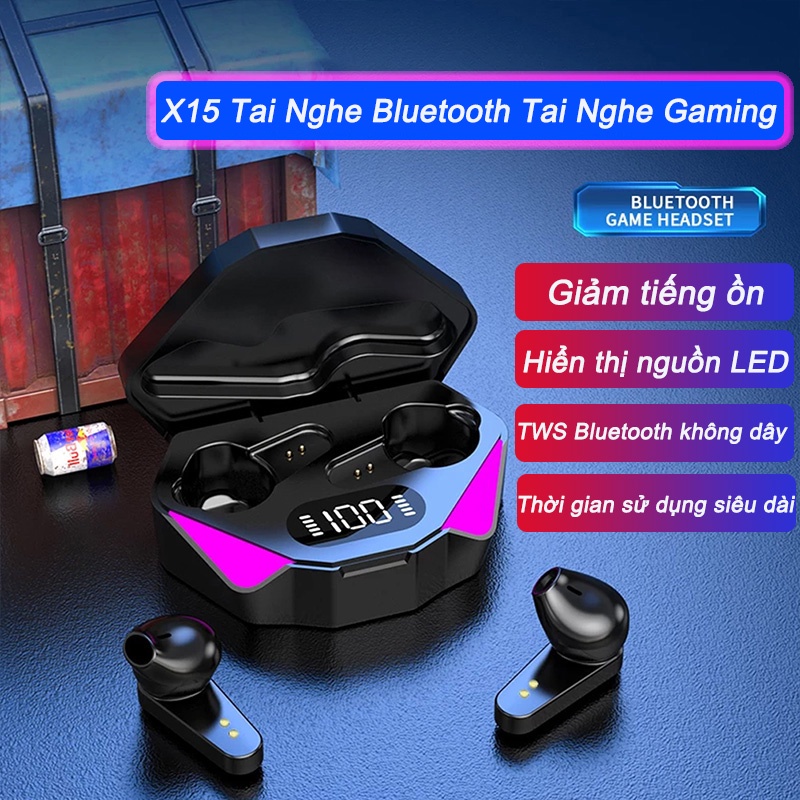 Tai Nghe Bluetooth Tai Nghe X15 Gaming Hifi tương thích với Samsung Oppo Vivo Xiaomi