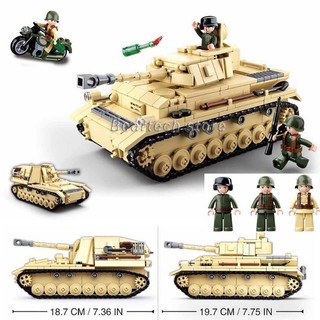 Bộ Đồ Chơi Lắp Ráp Xe Tăng Quân Đội 543 Chi Tiết Ww2 Cho Trẻ Em
