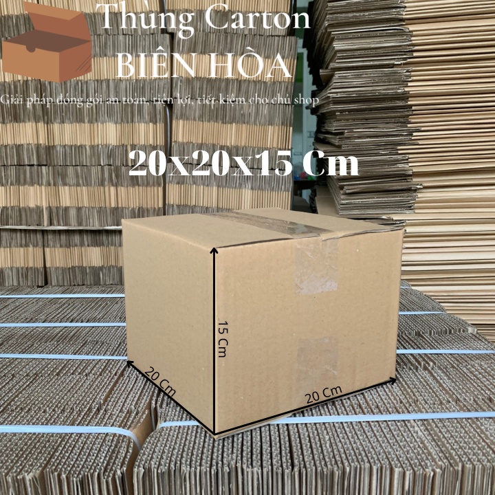 Hộp Giấy Carton Kích Thước 20Cmx20Cmx15Cm - Hộp Sóng C Dày, Cứng