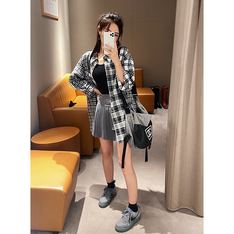 Áo Sơ Mi Dáng Rộng Họa Tiết Kẻ Sọc Thiết Kế Mới Thời Trang Mùa