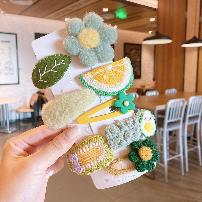 Set kẹp tóc vải bông cute dễ thương phong cách hàn quốc cho bé gái