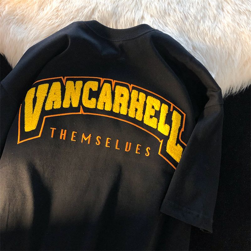 COZOK Áo Thun Ngắn Tay Dáng Rộng Thêu Họa Tiết Thời Trang