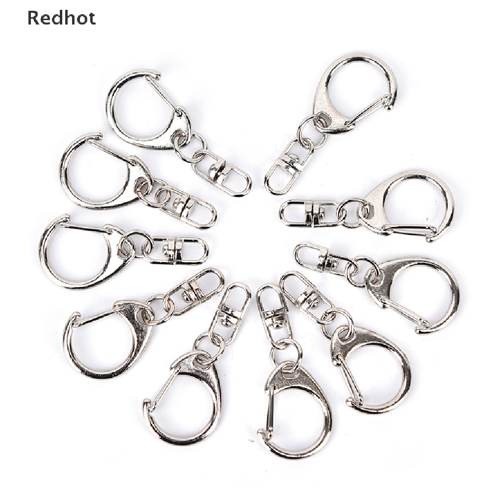 Set 10 Móc Khóa Ngắn Màu Bạc Bóng DIY