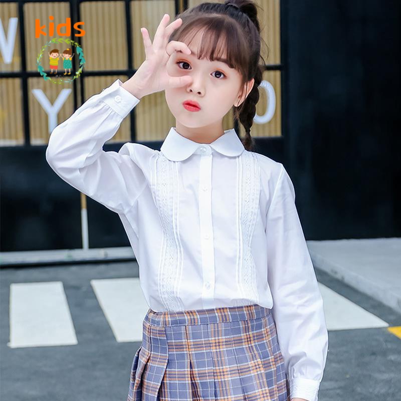 Áo Sơ Mi Cotton Tay Dài Phong Cách Phương Tây Thời Trang Xuân Thu Dành Cho Bé Gái 3-5 - 8-10 - 12-13 Tuổi