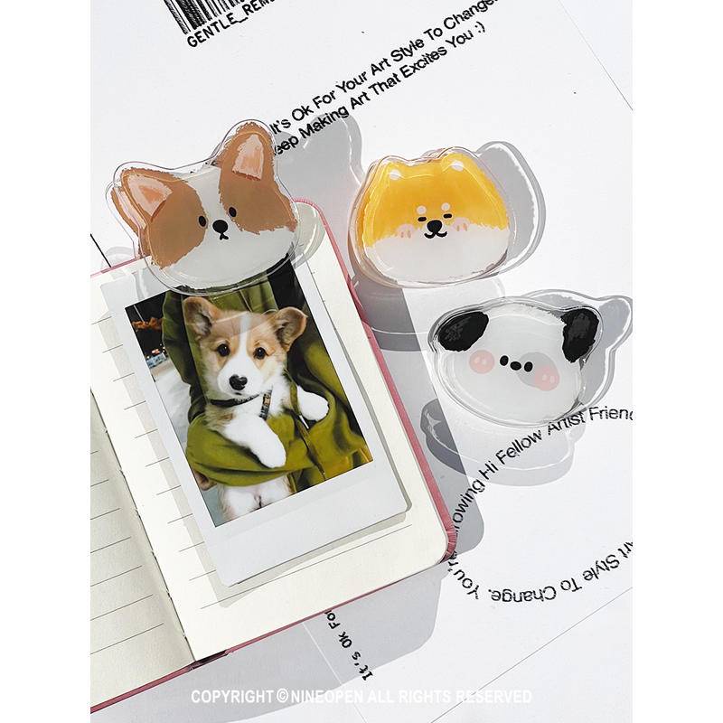 Kẹp Giấy Bằng Nhựa Acrylic Trong Suốt Cho Chó Mèo Chó Corgi Husky
