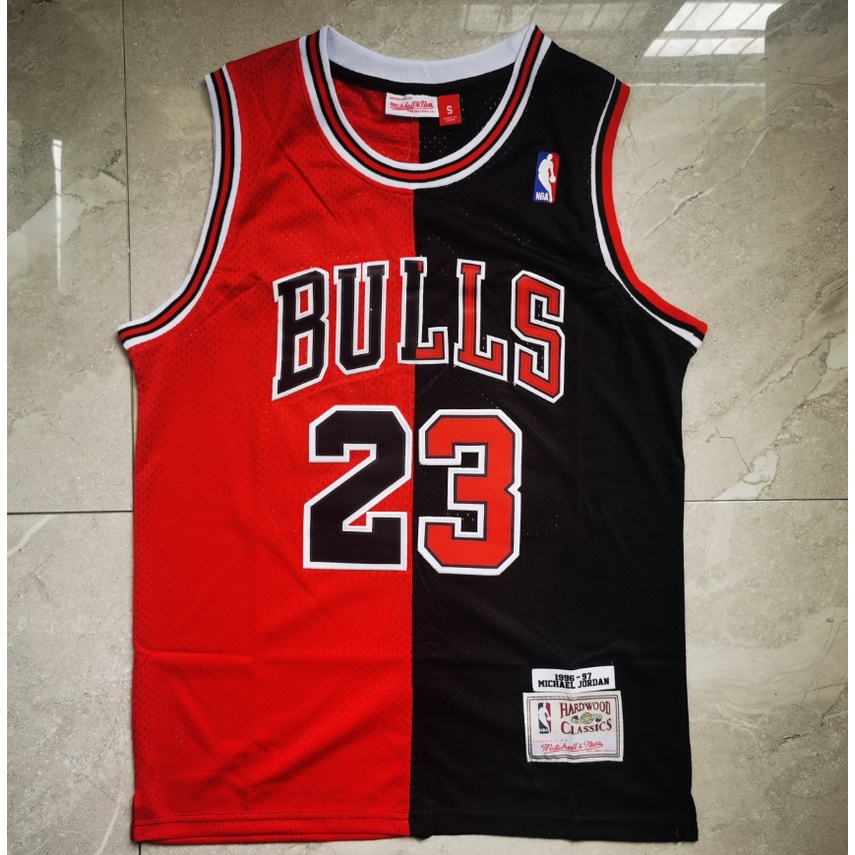 Áo Thun Họa Tiết Chicago Bulls 1996-97 Thời Trang Cho Nam #Áo Bóng Rổ Thêu Số 23 Michael MN Đen