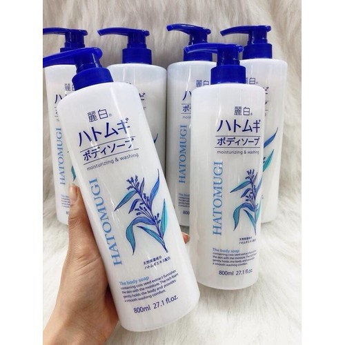 Sữa tắm trắng da Hatomugi ý dĩ nhật bản 600ml, 800ml Moisturizing Washing