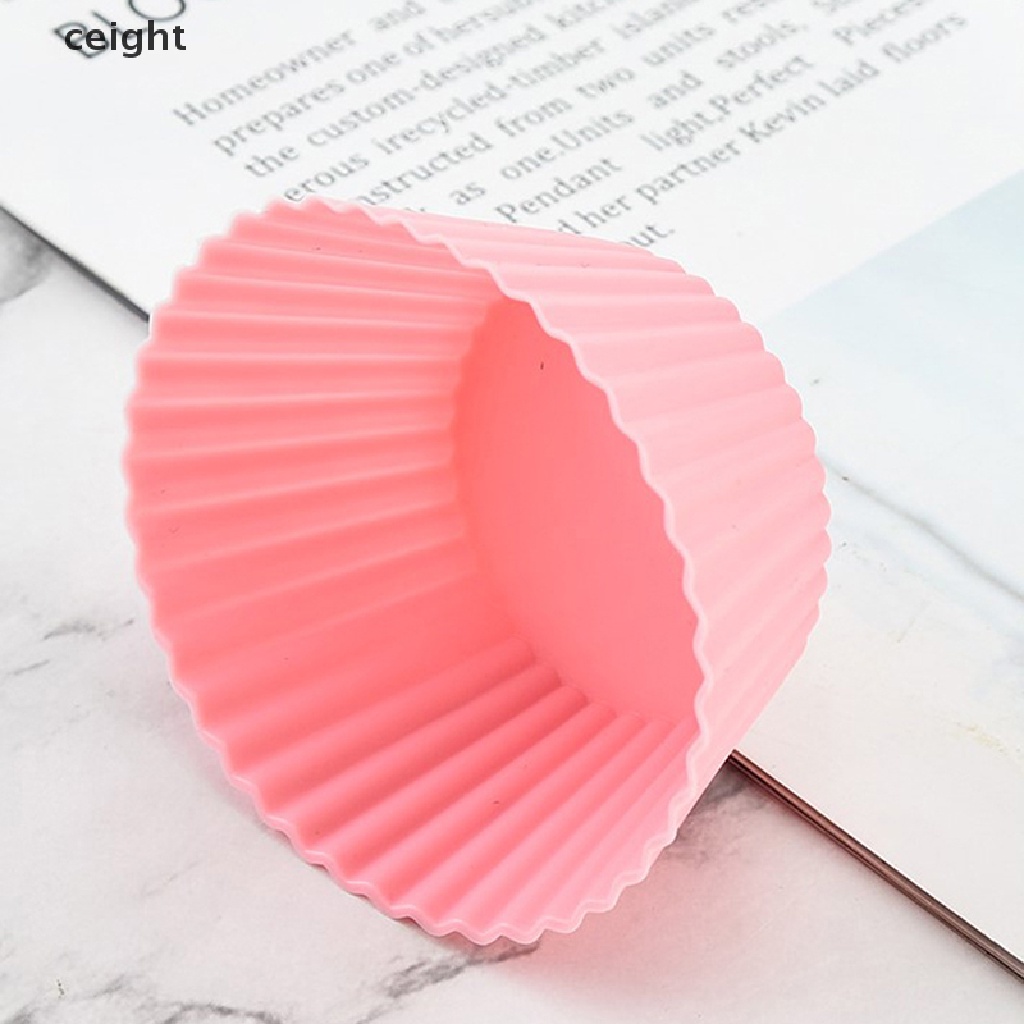 Set 7 Khuôn Silicon Làm Bánh Muffin Hình Tròn Tiện Dụng Cho Nhà Bếp