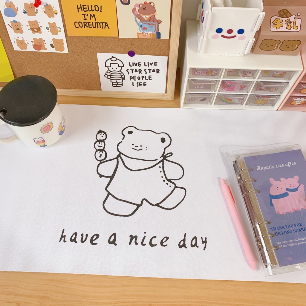 Tấm Lót Chuột Giả Da Chống Trượt Họa Tiết Hoa Hướng Dương Dễ Thương