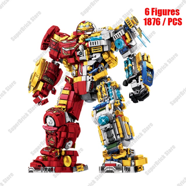 Đồ chơi Lắp ráp Mô hình Xếp hình Người sắt MK44 Marvel Super Heroes Ironman LY 76078 Hulkbuster 1876+pcs