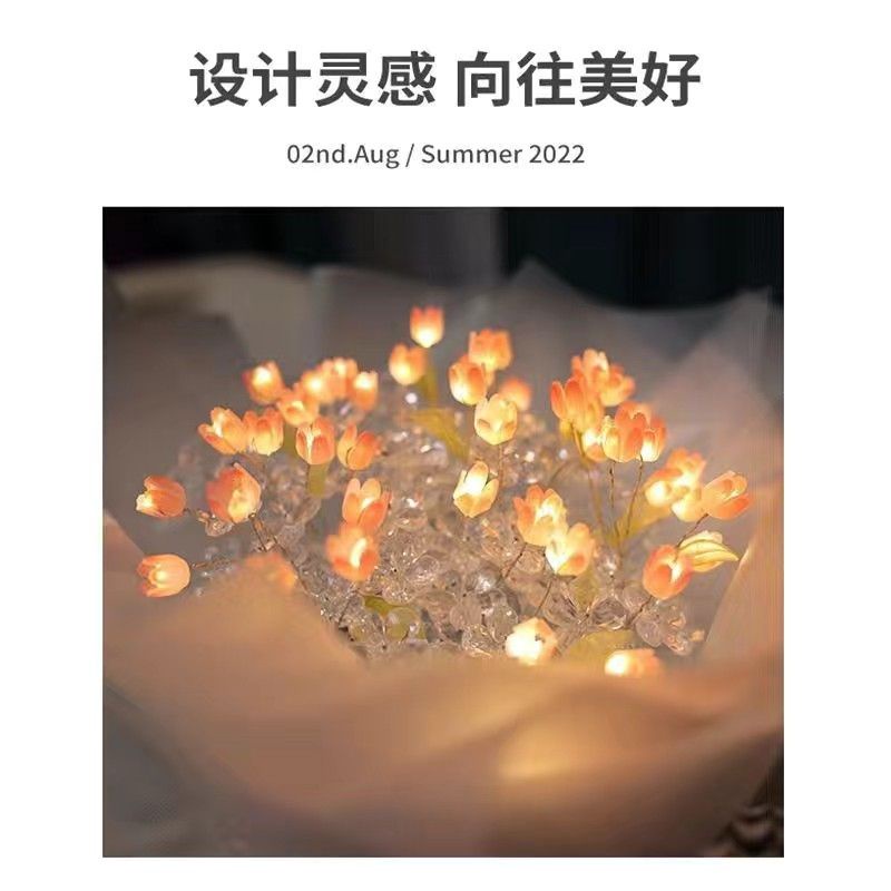Bó Hoa Tulip Douyin Phát Sáng Trong Đêm Dùng Làm Quà Tặng Giáng Sinh Cho Bạn Gái