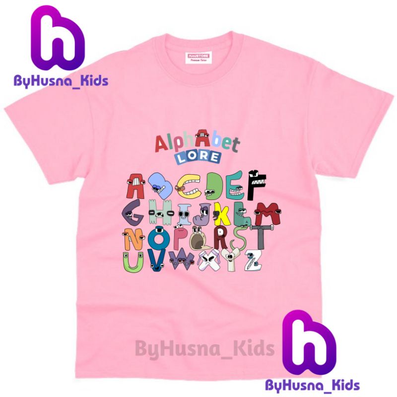 Áo thun cho bé trai và bé gái in hình ALPHABET LORE dễ thương, chất liệu cotton mềm mịn thoáng mát NTShirt 02