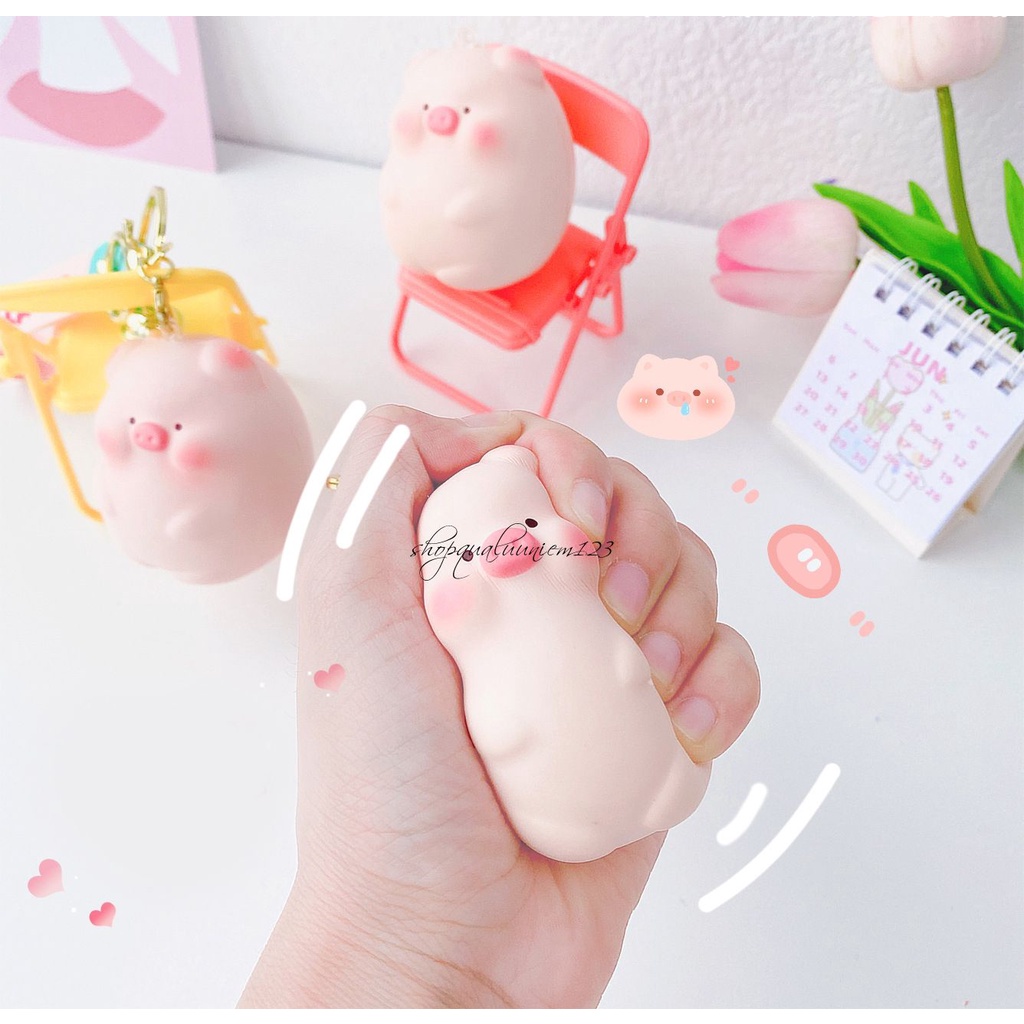 Móc khóa squishy túi lưới hình heo gấu vịt kute độc, đẹp, hình Siêu Dễ Thương