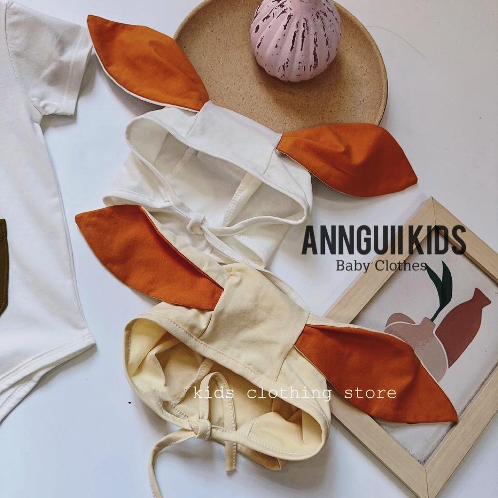 Body thỏ kèm mũ in carot xinh cho bé trai và bé gái