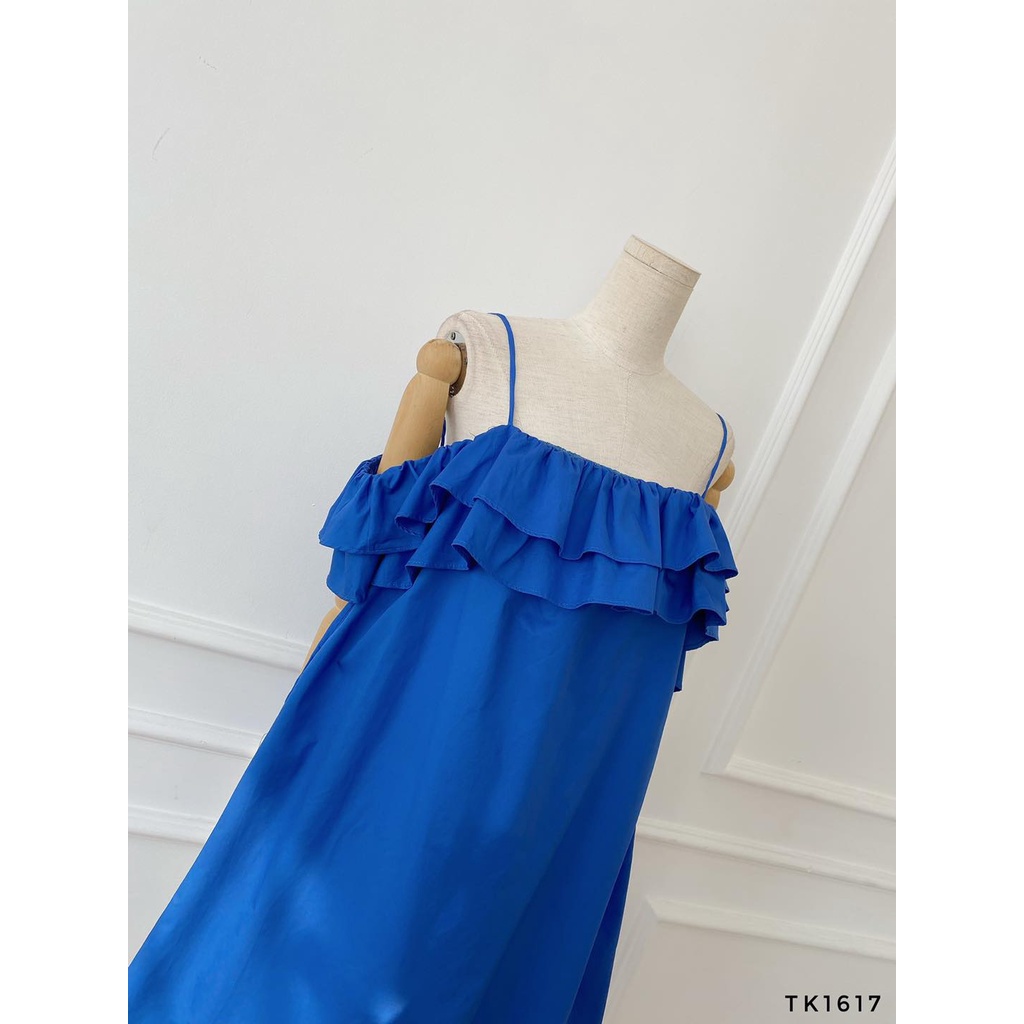 [HÀNG THIẾT KẾ CAO CẤP] Đầm Babydoll Trễ Vai Nhún Bèo ĐI Biển / Dạo Phố Màu Trắng / Hồng / Xanh Coban