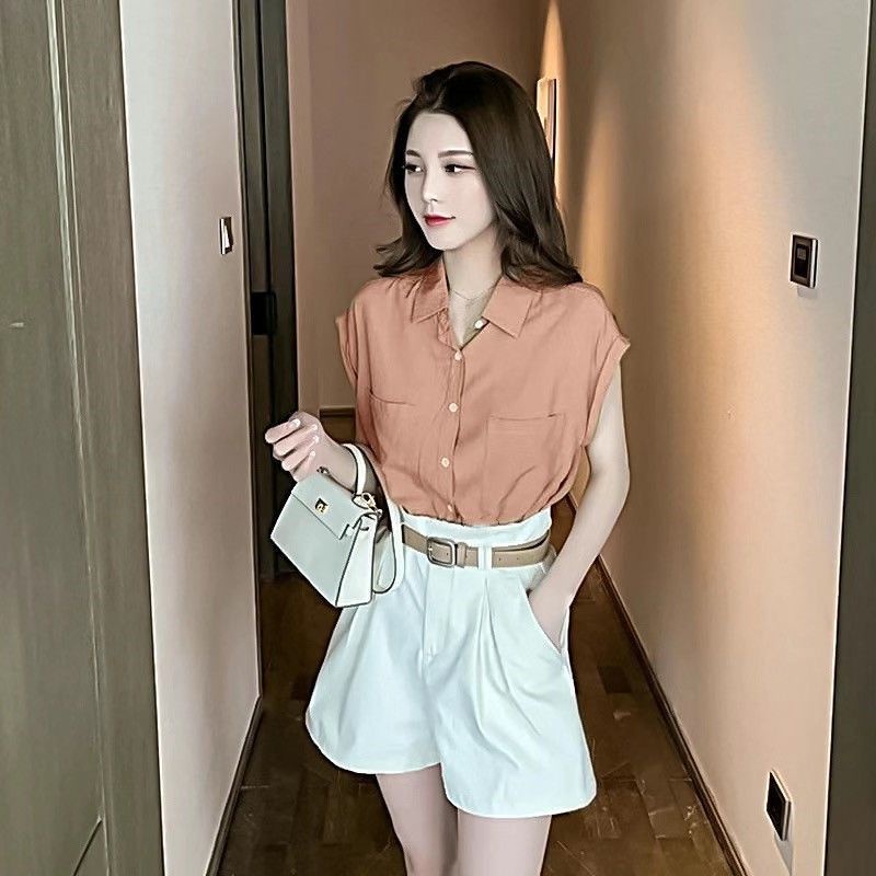 Set Áo Sơ Mi + Quần Short Thời Trang Mùa Hè 2022 Cho Nữ