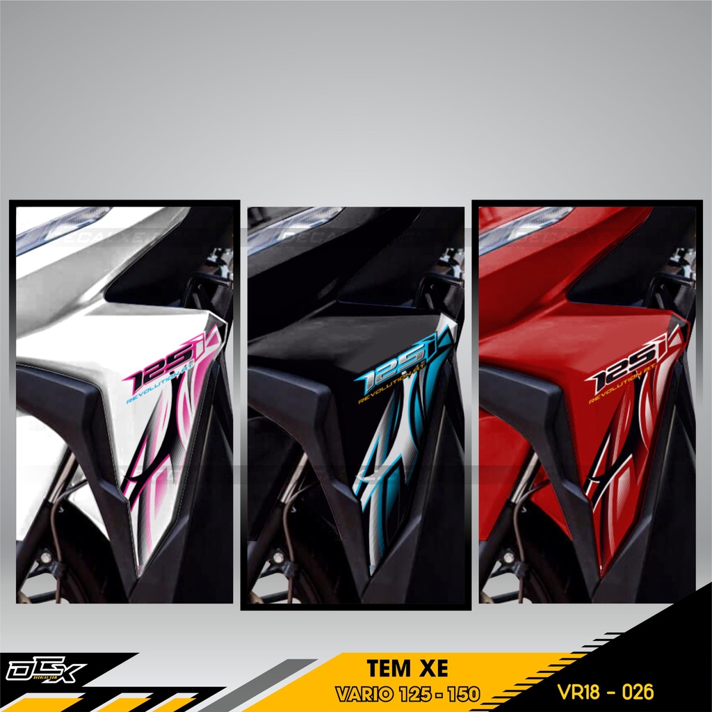 Tem Xe Honda Vario - Click 125-150 | Chất Liệu Decal Cao Cấp , Chống Nước , Bền màu , Cắt Sẵn | VAR18-026