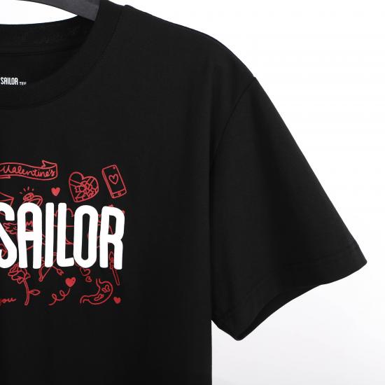 Áo Thun Cổ Tròn Nam Nữ OLD SAILOR Chất Vải Cotton Thiết Kế In Họa Tiết Basic - BST VALENTINE Bigsize 55-130kg