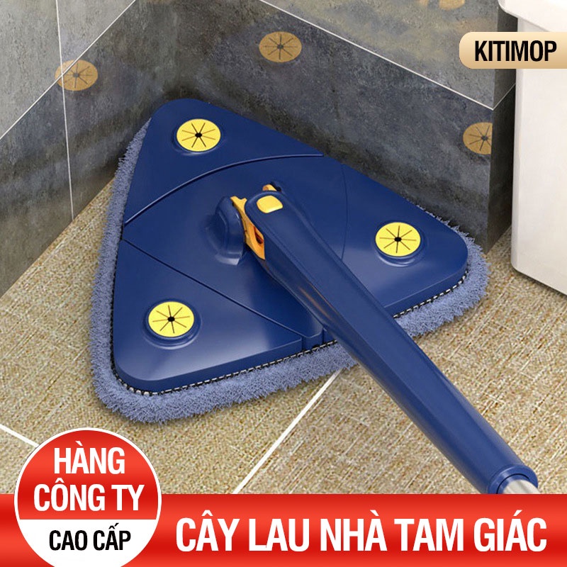 Cây lau nhà tam giác tự vắt thông minh xoay 360 độ đa năng tiện lợi Kitimop-A3 Plus