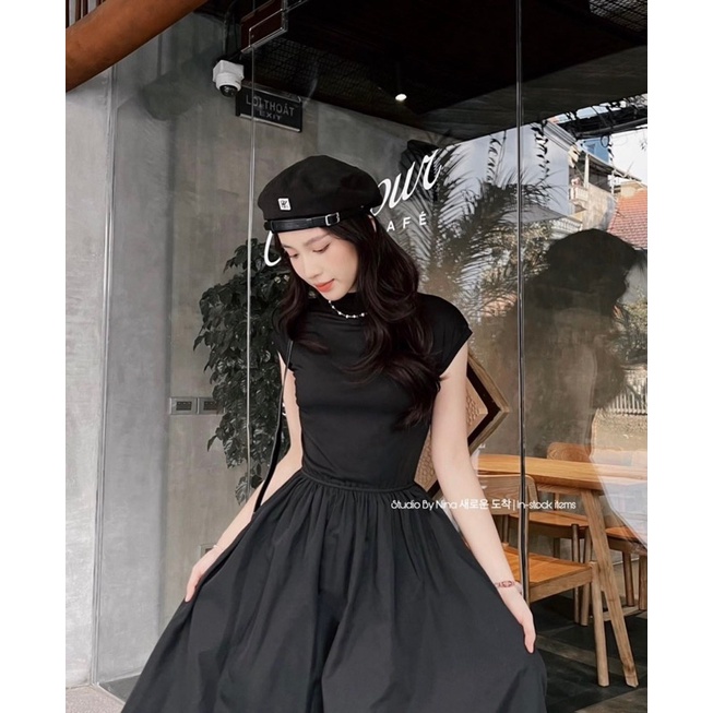 Váy Dáng Dài Áo Tay Cộc Liền Thân Độc Lạ