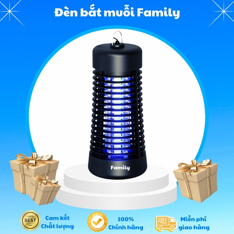 Đèn bắt muỗi và các loại côn trùng Family 6W, đèn diệt muỗi hiệu quả, an toàn sức khỏe gia đình bạn