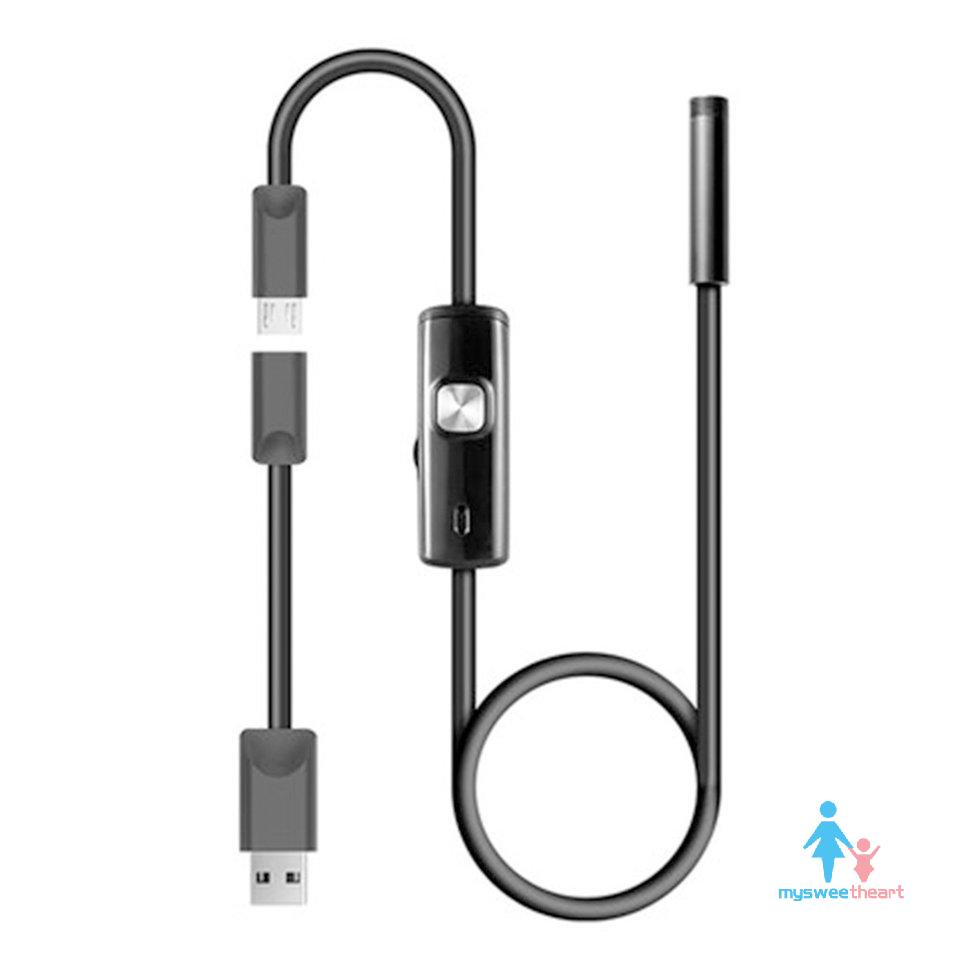5.5mm Endoscope Camera Flexible Ip67 Waterproof Inspection Borescope Camera For Android Pc Notebook 6Leds Adjustable