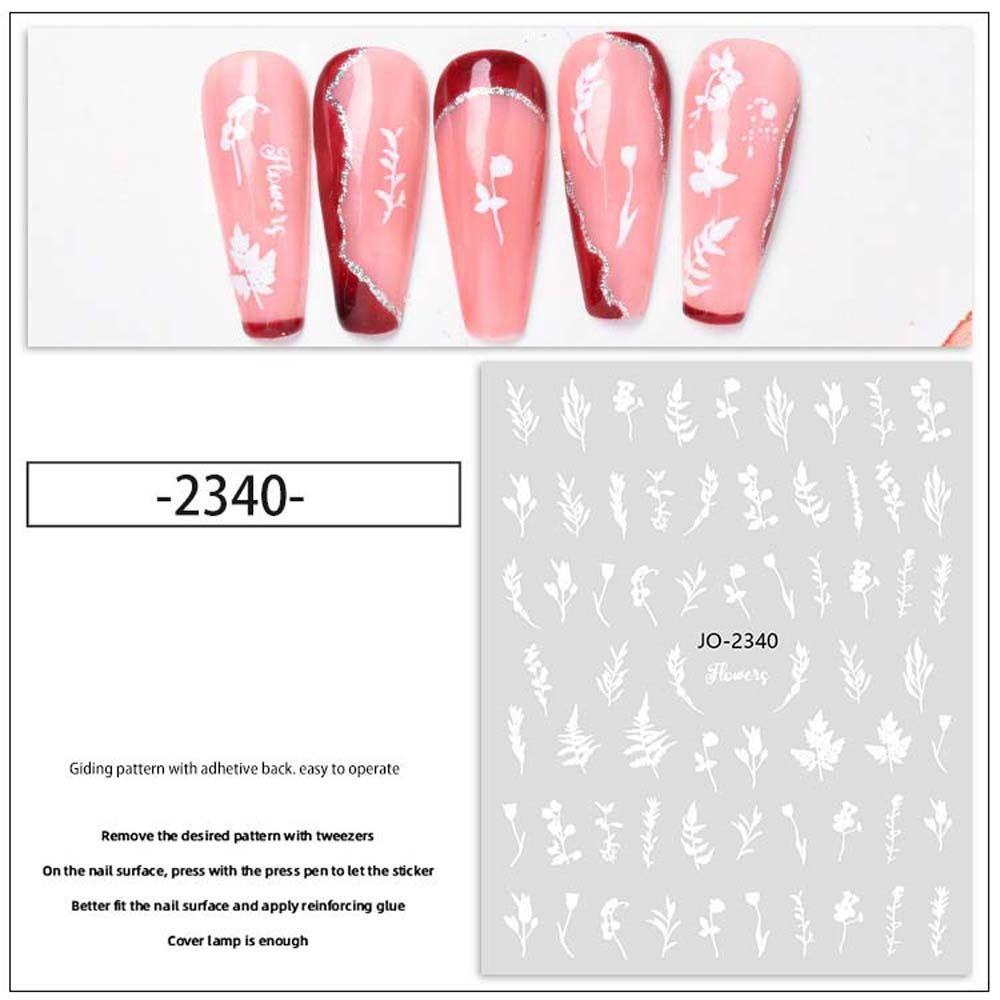 26EDIE Sticker Dán Móng 3 Màu Hình Hoa Lá Phong Cách Nhật Bản