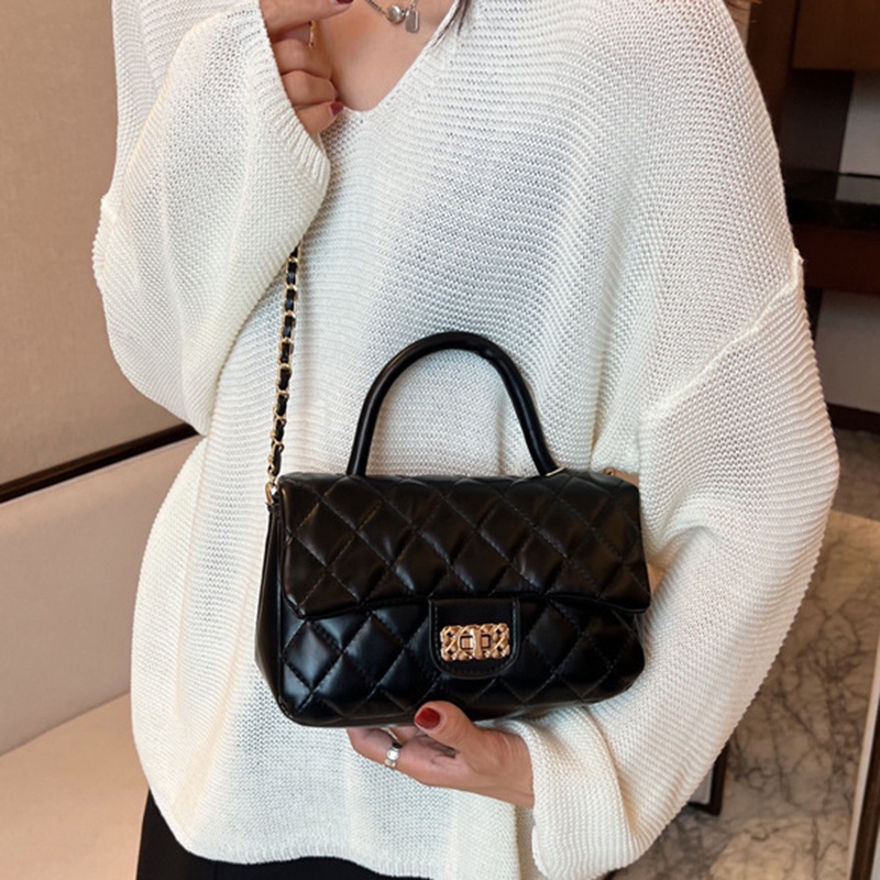 Ielgy Túi Đeo Chéo Thêu Chỉ Hình Thoi Chất Lượng Cao Cho Nữ