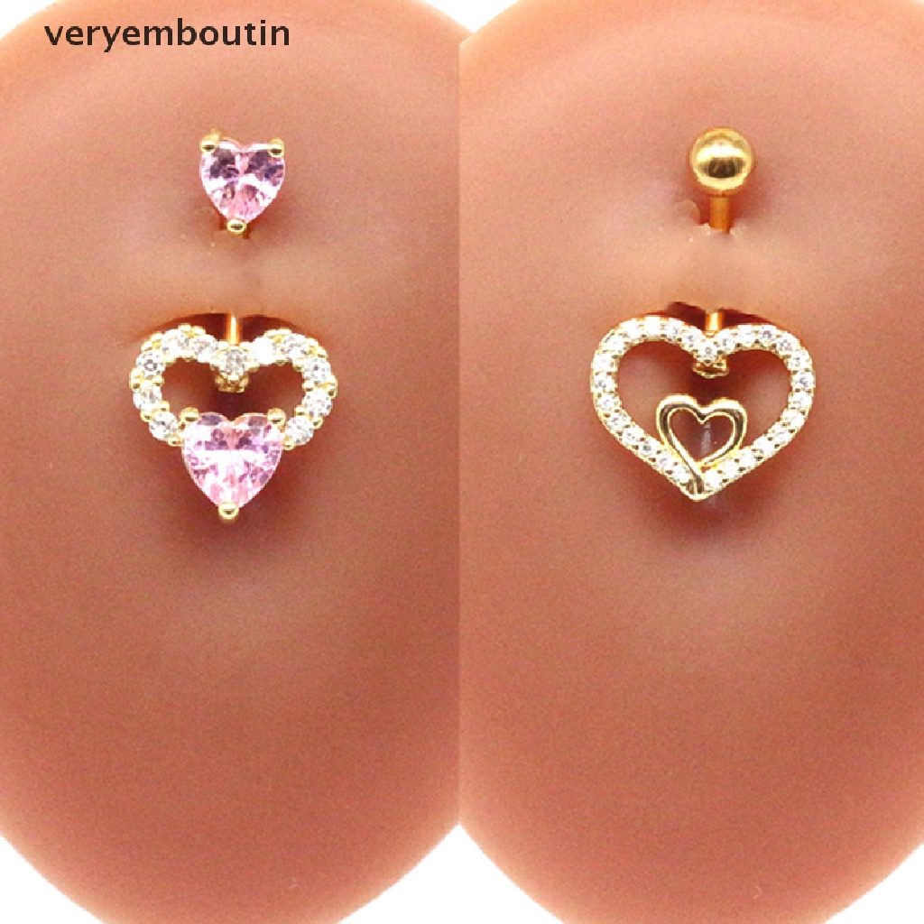 Khuyên Rốn Đính Đá Hình Giọt Nước 14G Thời Trang Cho Nữ