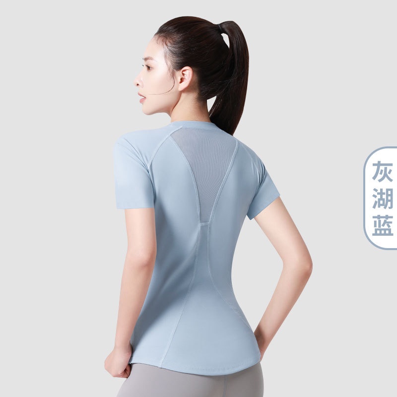 Áo Thun Thể Thao Dáng Rộng Màu Sắc Đơn Giản Chất Liệu Nhanh Khô Thoáng Khí Thời Trang Cho Nữ