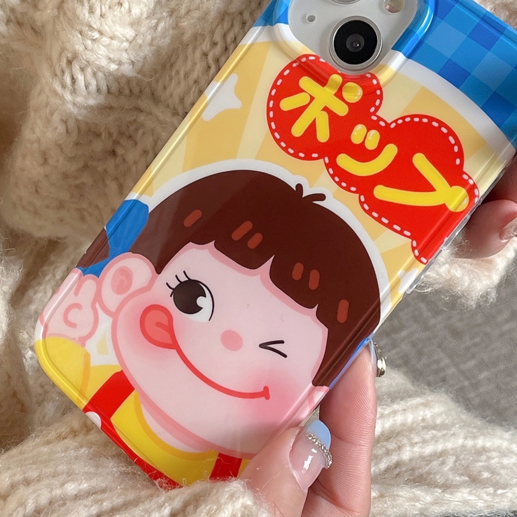 Ốp Điện Thoại tpu Dẻo Họa Tiết Hoạt Hình Cô Gái &amp; Bình Sữa Dễ Thương Chống Rơi Cho iPhone 14 13 12 11 Pro Max