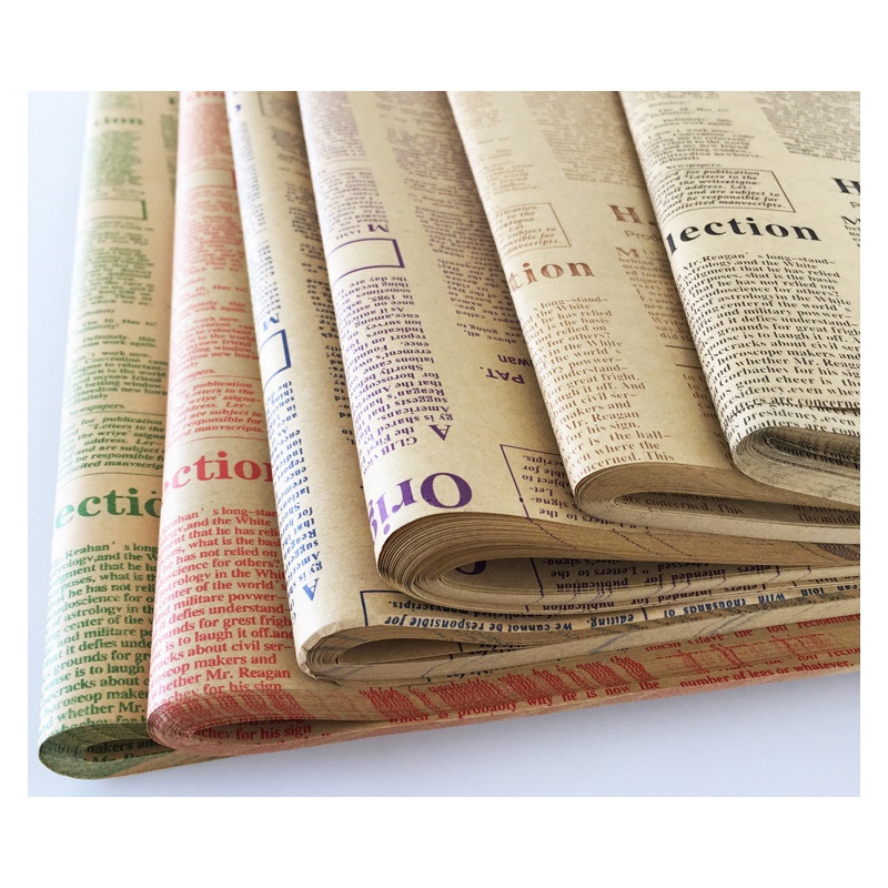 1 Tờ Giấy Gói Hoa 50x70cm Họa Tiết Tờ Báo Tiếng Anh