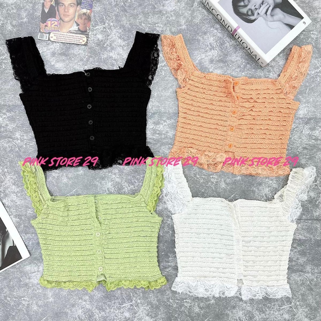 Áo 2 Dây Bản To PINKSTORE29 Kiểu Viền Ren Xinh Xắn A5598 | BigBuy360 - bigbuy360.vn