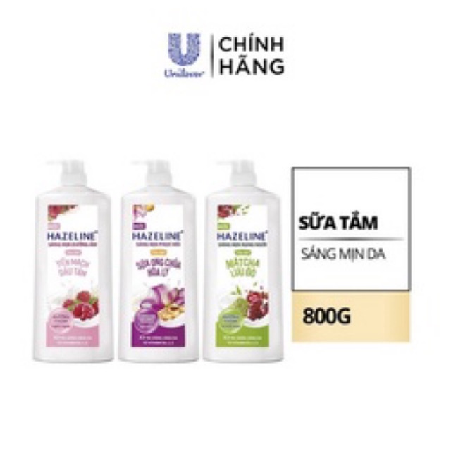 Sữa tắm hazeline sữa ông chúa 800ml tặng