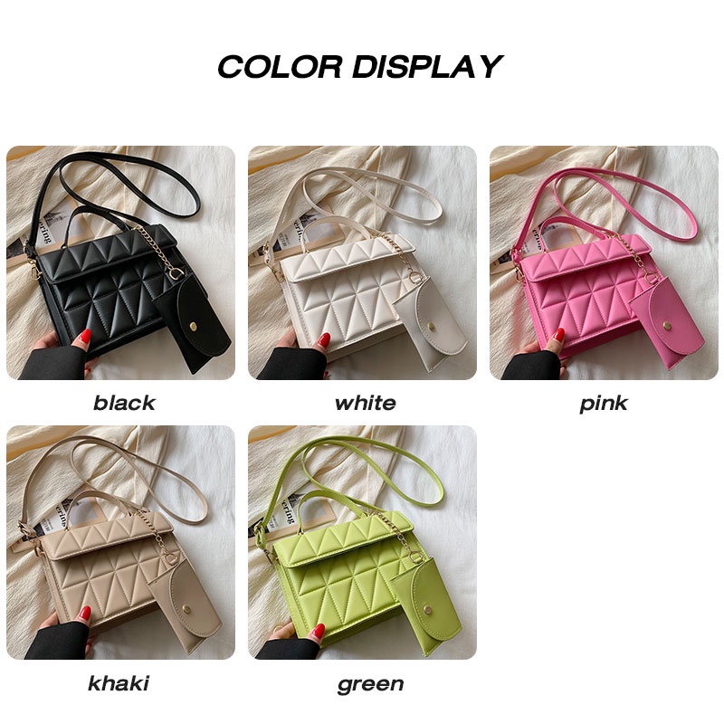 Mischa Túi Đeo Chéo Da PU Hình Thoi Màu Trơn Phong Cách retro