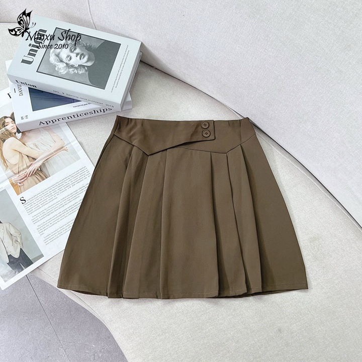 Chân váy xếp ly nữ nhiều màu xinh, chân váy xòe ngắn có 2 CÚC trẻ trung SIÊU HÓT Minxu shop CV2K