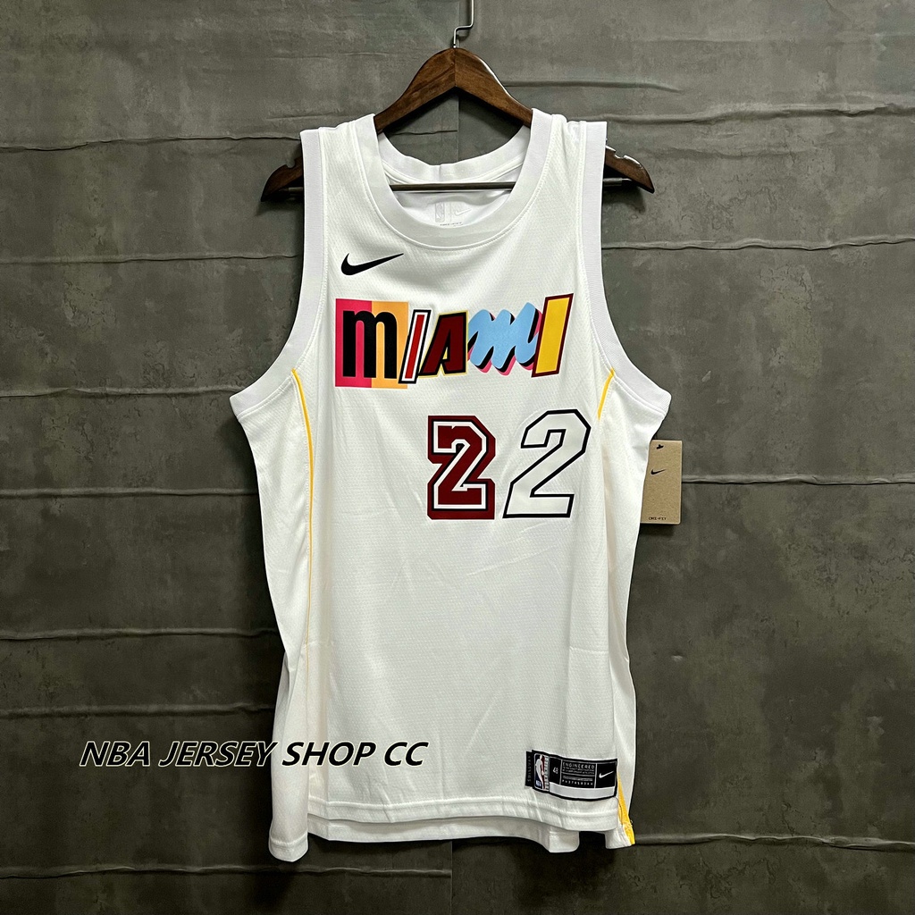 Áo Thun Bóng Rổ Nba Miami Heat City Màu Trắng Thời Trang 2022-23 Cho Nam #Áo Thun Họa Tiết Số 22 Jimmy Butler Jersey Cá Tính