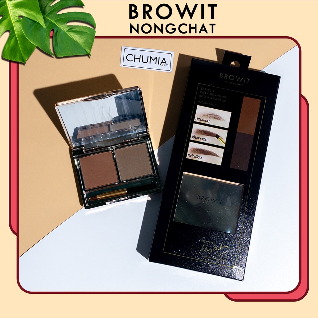 Bột tán chân mày NONGCHAT BROWIT Nâu I Easy Drawing không trôi lâu trôi chống nước bộ trang điểm mắt chính hãng
